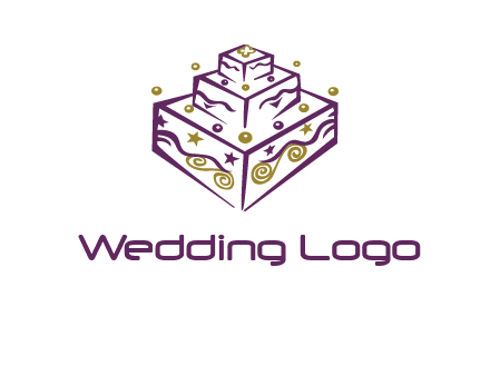 3 level 3d cake logo