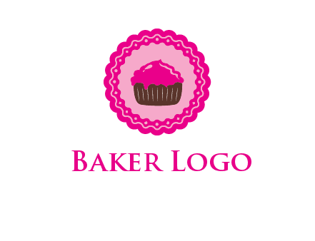 cupcake logo in circle