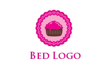 cupcake logo in circle