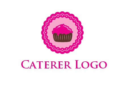 cupcake logo in circle