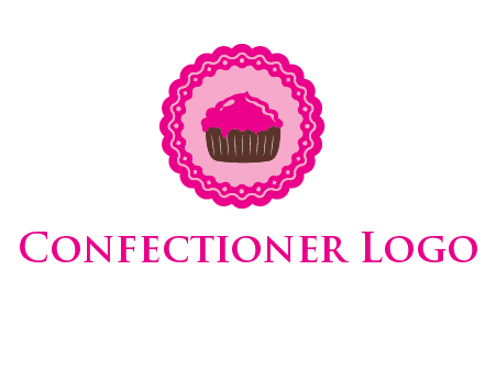 cupcake logo in circle