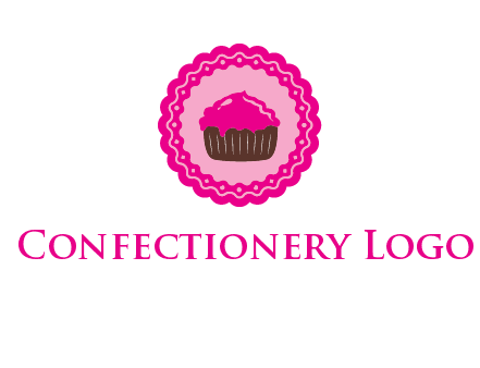 cupcake logo in circle