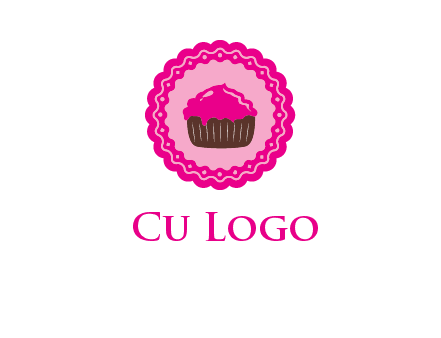 cupcake logo in circle