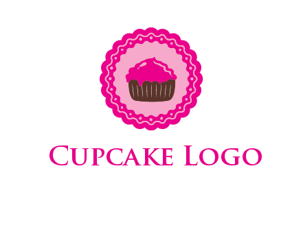 cupcake logo in circle