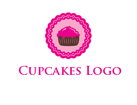 cupcake logo in circle