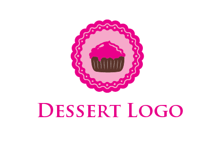 cupcake logo in circle