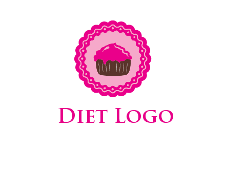 cupcake logo in circle