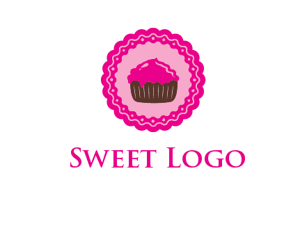 cupcake logo in circle