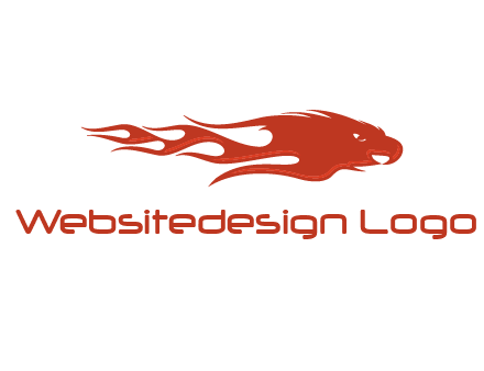 Flame in eagle head logo