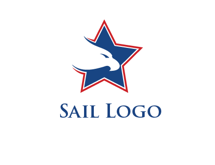 eagle head in star logo