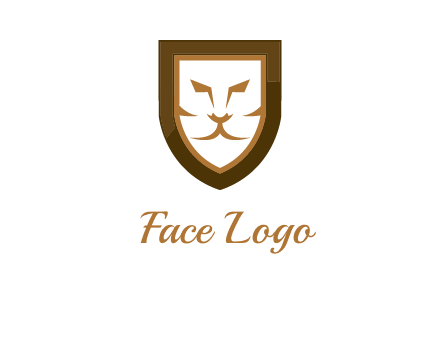 lion face in shield logo