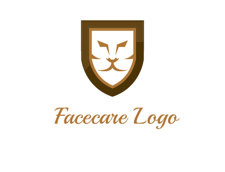 lion face in shield logo