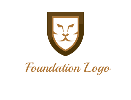 lion face in shield logo