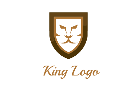 lion face in shield logo