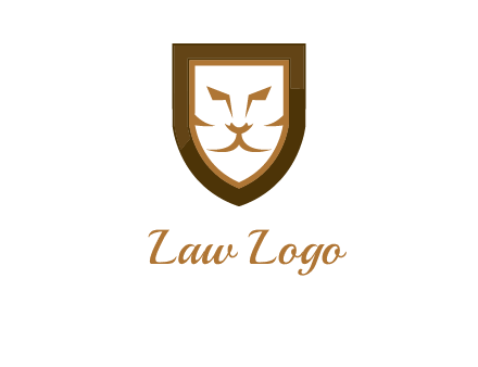 lion face in shield logo