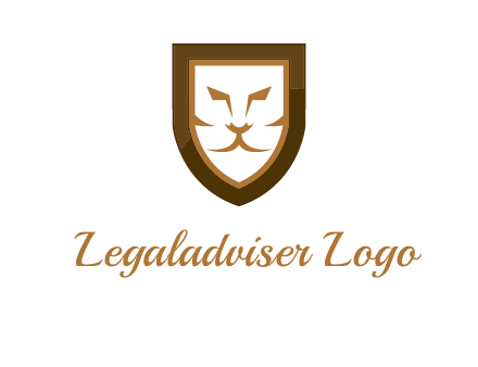 lion face in shield logo