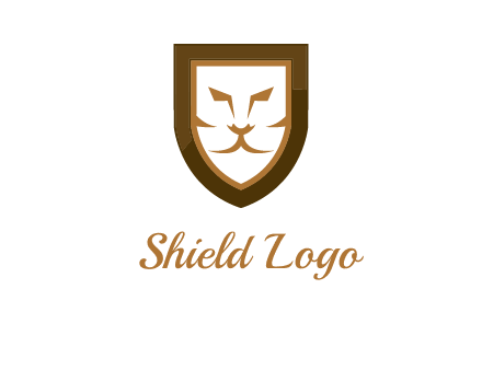 lion face in shield logo