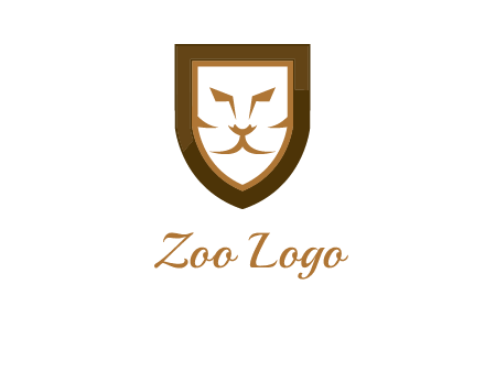 lion face in shield logo