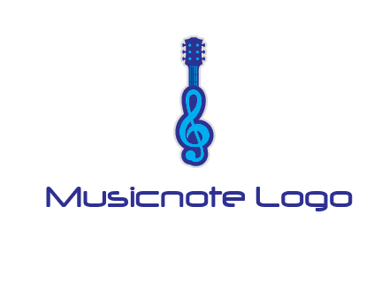 guitar with music notes logo