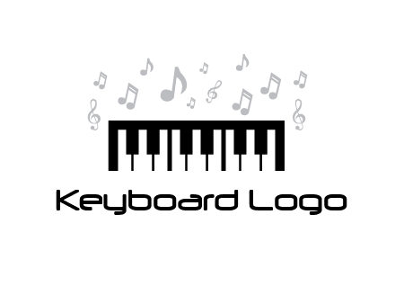 piano icon with music notes