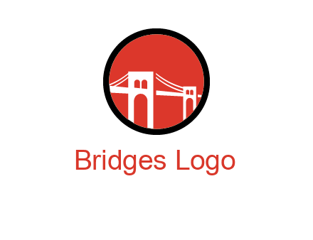 drawstring bridge in circle logo graphic