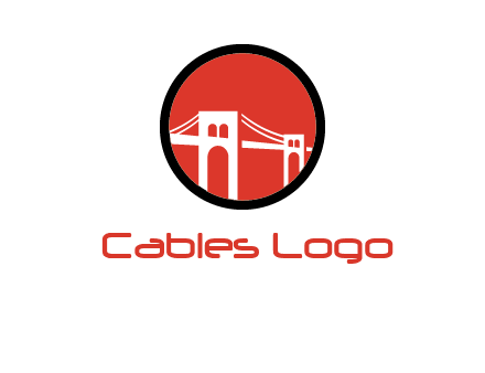 drawstring bridge in circle logo graphic