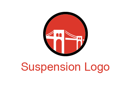 drawstring bridge in circle logo graphic