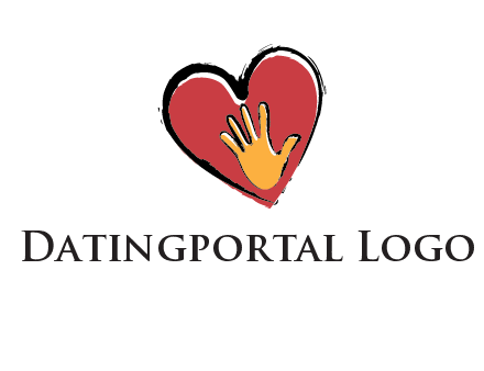 hand in heart shape logo