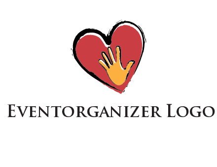 hand in heart shape logo