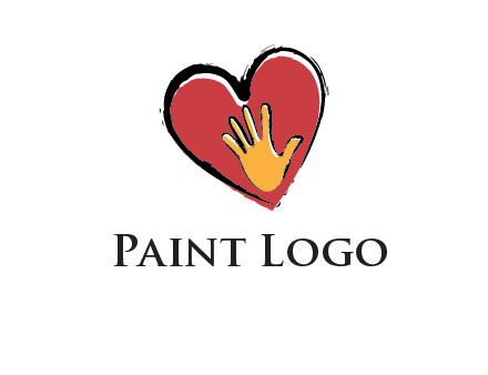 hand in heart shape logo