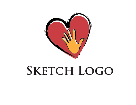 hand in heart shape logo