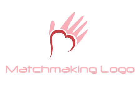 hand heart shape logo