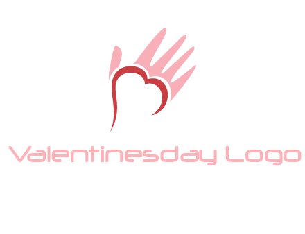 hand heart shape logo