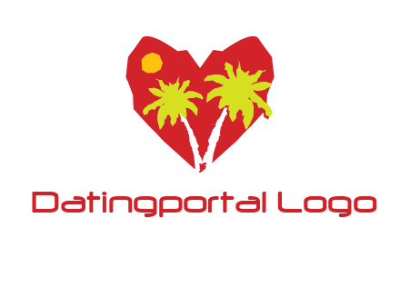 palm tree in heart logo