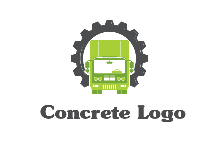 construction truck in a gear icon