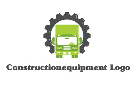 construction truck in a gear icon