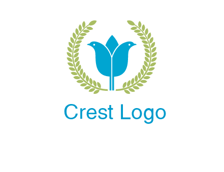 2 birds in leaf branch logo