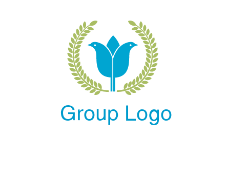 2 birds in leaf branch logo