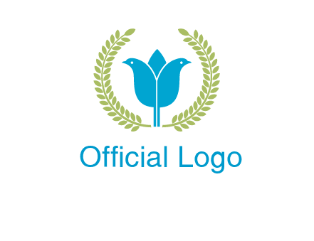 2 birds in leaf branch logo