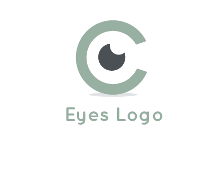 contact lenses forming letter C logo