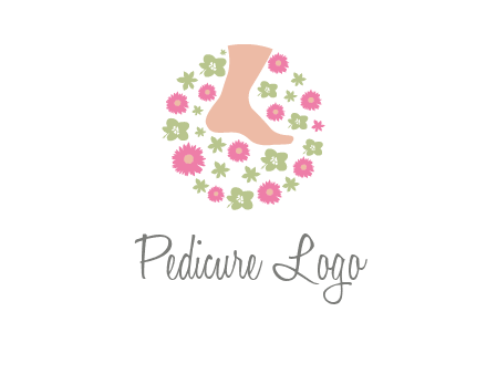 flowers and foot in circle spa logo