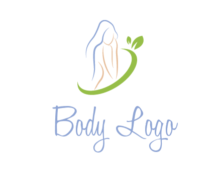 swoosh around woman body spa logo