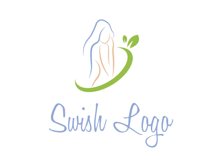 swoosh around woman body spa logo