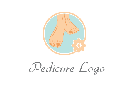 manicured feet and flower in circle spa logo