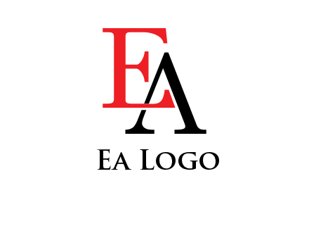 letter EA joined together