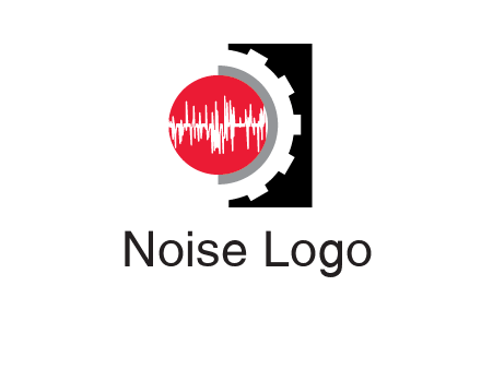 sound waves in circle and gear logo