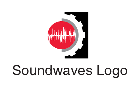 sound waves in circle and gear logo