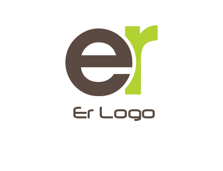 letter E overlapping letter R