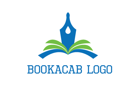 pen nib on horizontal book publishing logo