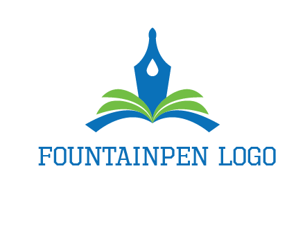 pen nib on horizontal book publishing logo